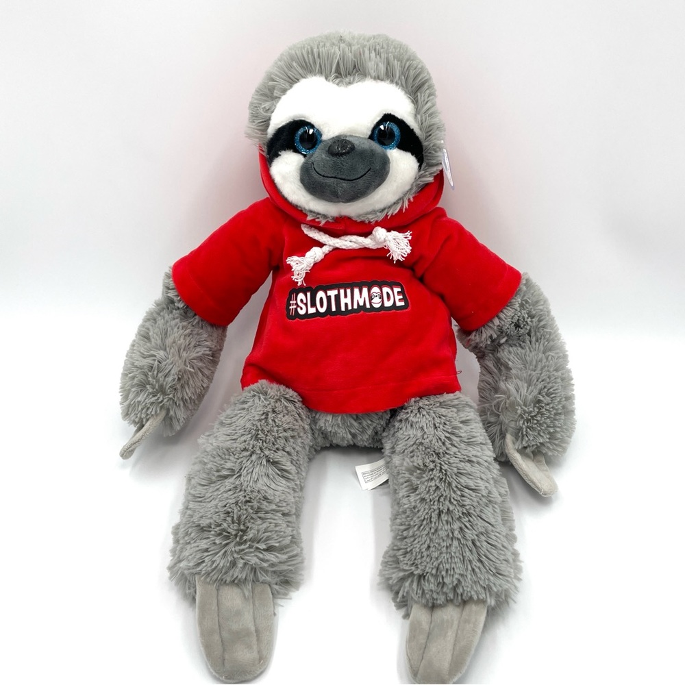 Nanco Sloth Plush 18” Red Hoodie Slothmode